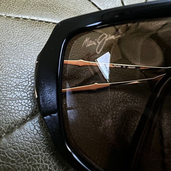 MAUI JIM BAMBOO MJ 104-16 GLOSS BLACK GOLD HCL BRONZE POLARIZED SUNGLASSES - Picture 14 of 14